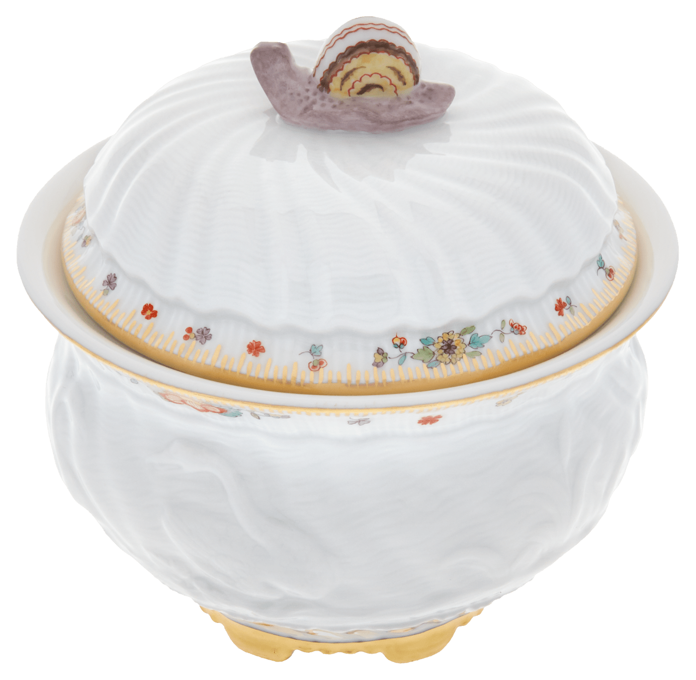 Zuckerdose Indische Blumenzweige, Ø 10,5 cm | Meissen Schwanendessin 397152 - 05827 - Meissen Weimar