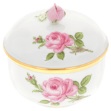 Zuckerdose, Rose mitte, bunt, Goldrand, Ø 9 cm | Meissen Neuer Ausschnitt