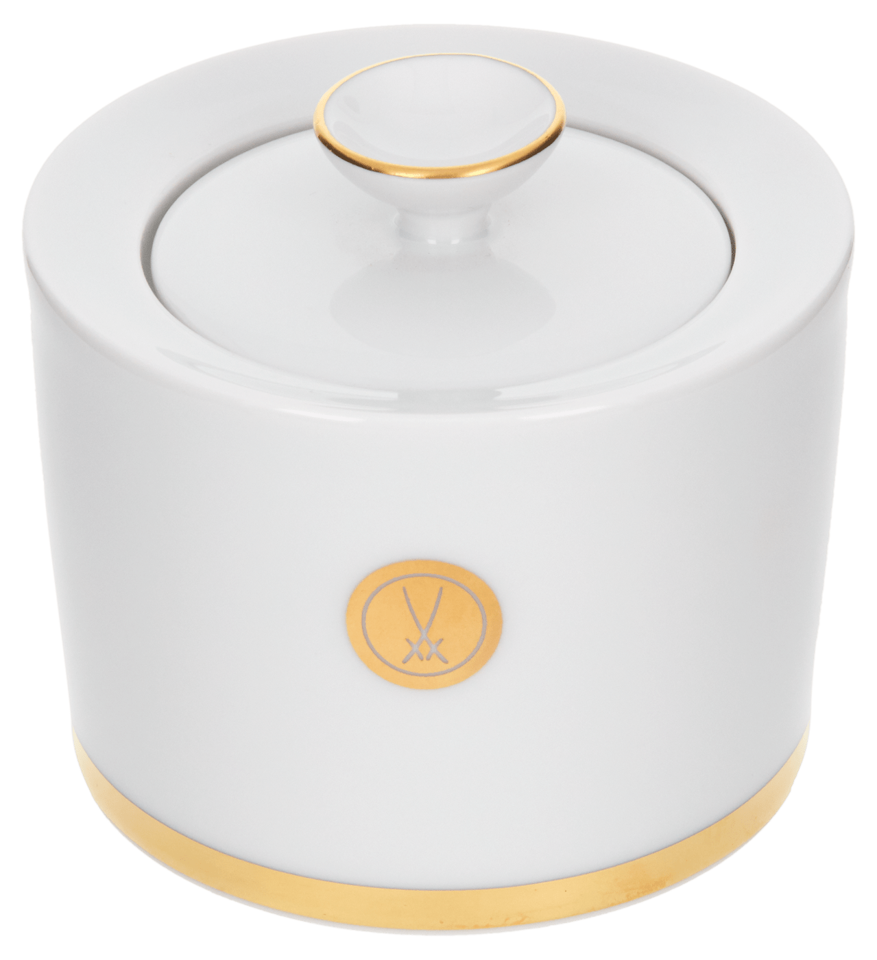Zuckerdose, Schwertermedaillion, Goldband, H 7,5 cm | Meissen No.41 Swords Luxury Gold 99a410 - 41823 - Meissen Weimar