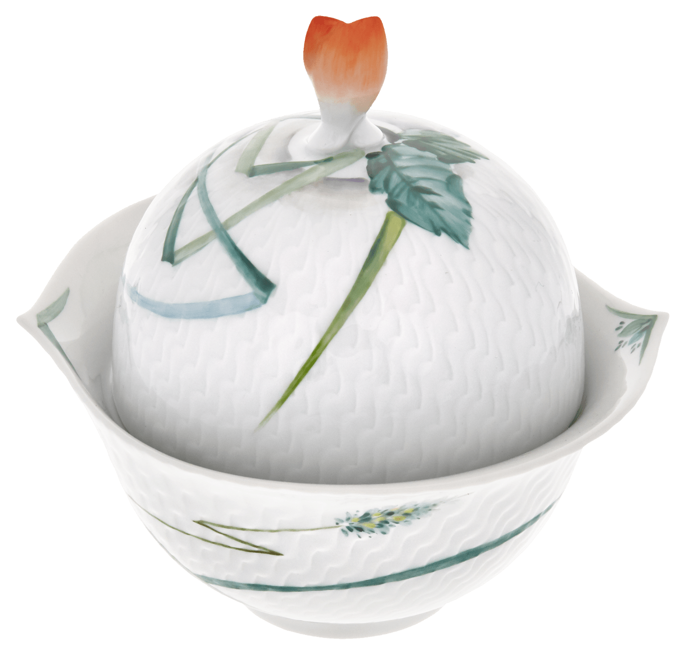 Zuckerdose, Waldflora, H 12,4 cm | Meissen Wellenspiel Relief 614501 - 29824 - Meissen Weimar