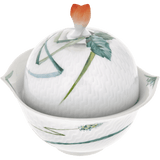 Zuckerdose, Waldflora, H 12,4 cm | Meissen Wellenspiel Relief