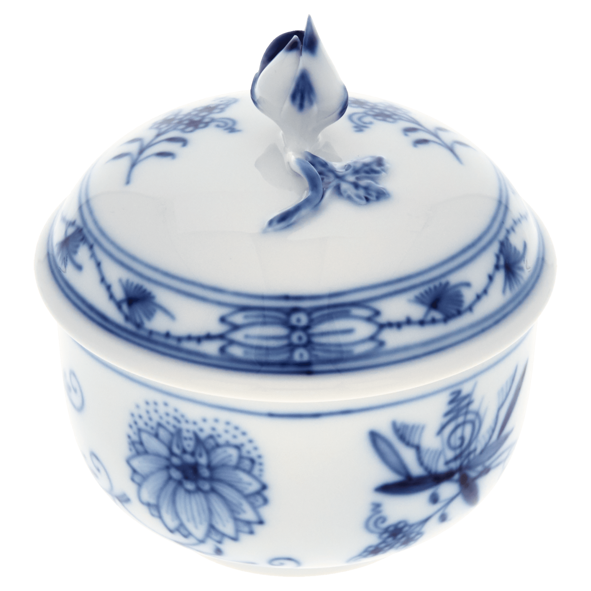 Zuckerdose, Zwiebelmuster, kobaltblau, weißer Rand, Ø 9 cm | Meissen Neuer Ausschnitt 800101 - 00822 - Meissen Weimar